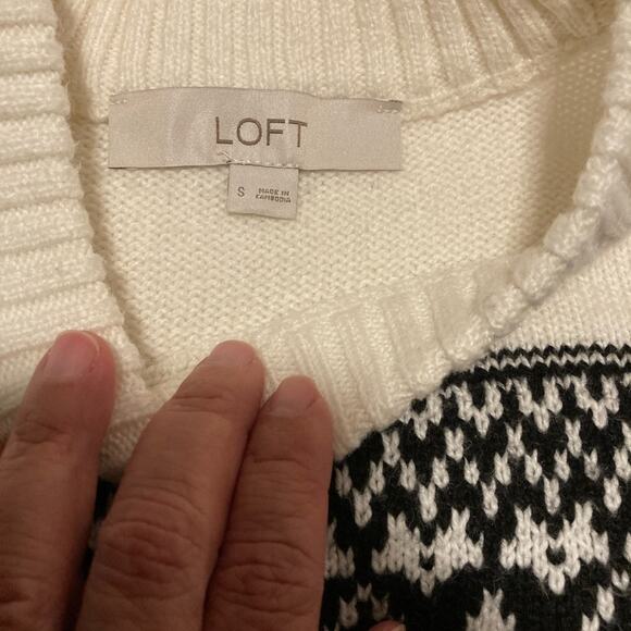 LOFT Black and White Fair Isle Women's Sweater Size S - Picture 4 of 5